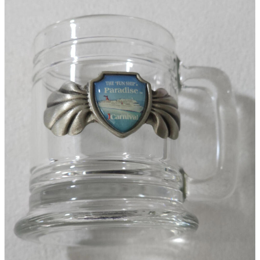 Carnival Cruise Ship Paradise Clear Shot Glass With Handle 2.25" The Fun Ship
